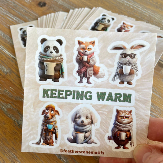This images shows the Keeping Warm mini sheet
