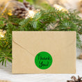 Load image into Gallery viewer, This image shows a green Thank You! label on the back of an envelope.
