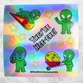 Load image into Gallery viewer, This image shows the holographic They're Hee-ere! mini sheet