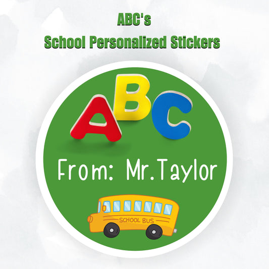 This cover image shows the personalized school sticker on a cloudy background.
