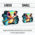 Load image into Gallery viewer, This image shows large and small baby sea turtle stickers next to each other.