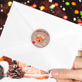 Load image into Gallery viewer, This image shows the personalized holiday sticker on the back of an envelope.
