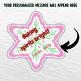 Load image into Gallery viewer, This image shows where your personalized message will be printed on the Personalized Holiday Stickers - Baking Spirits Bright.
