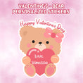 Load image into Gallery viewer, This cover page shows the personalized valentine sticker on a pink cloudy background.
