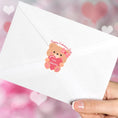 Load image into Gallery viewer, This image shows the personalized valentine sticker on the back of an envelope.