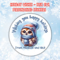 Load image into Gallery viewer, This image shows the Personalized Holiday Stickers - Blue Owl.