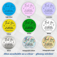 Load image into Gallery viewer, This image shows the available colors/materials in the Personalized Business Thank You 2" Round Thermal Labels.