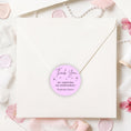 Load image into Gallery viewer, This image shows the Thank you Stars printed on Pink on the back of a white envelope.