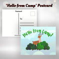 Load image into Gallery viewer, This image shows the Hello from Camp postcard included in the Camp Postcard Kit - Happy Camper.