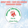 Load image into Gallery viewer, This image shows the Personalized Holiday Stickers - Candy Cane Christmas.