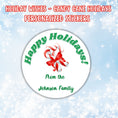 Load image into Gallery viewer, This image shows the Personalized Holiday Stickers - Candy Cane Holidays.