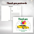 Load image into Gallery viewer, This image shows the front and back of the thank you postcards.