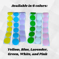 Load image into Gallery viewer, This image shows the 6 available colors: Yellow, Blue, Lavender, Green, White, and Pink.