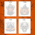 Load image into Gallery viewer, This image shows the 4 designs available as a Creepy Notepad.