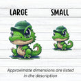 Load image into Gallery viewer, This image shows large and small crocodile wearing hat stickers next to each other.