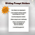 Load image into Gallery viewer, This image shows the writing prompt stickers with six different topics.
