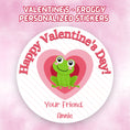 Load image into Gallery viewer, This cover page shows the personalized valentine sticker on a pink cloudy background.