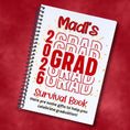 Load image into Gallery viewer, This image shows the Personalized Grad Gift Card Book with Stickers and PVC Cover - Red.