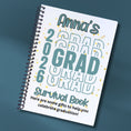 Load image into Gallery viewer, This image shows the Personalized Grad Gift Card Book with Stickers and PVC Cover - Gray.