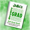 Load image into Gallery viewer, This image shows the Personalized Grad Gift Card Book with Stickers and PVC Cover - Green.