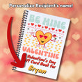 Load image into Gallery viewer, This image shows where your personalized name will be printed on the Personalized Valentine's Day Compact 5"x7" Gift Card Book with Stickers and PVC Cover - Be Mine Valentine.