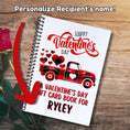 Load image into Gallery viewer, This image shows where your personalized name will be printed on the Personalized Valentine's Day Compact 5"x7" Gift Card Book with Stickers and PVC Cover - Plaid Pickup.