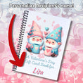 Load image into Gallery viewer, This image shows where your personalized name will be printed on the Personalized Valentine's Day Compact 5"x7" Gift Card Book with Stickers and PVC Cover - Gnomes.