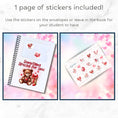 Load image into Gallery viewer, This image shows a way to use the included matte paper stickers in the Personalized Valentine's Day Compact 5"x7" Gift Card Book with Stickers and PVC Cover - Foxy.