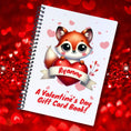 Load image into Gallery viewer, This image shows the Personalized Valentine's Day Compact 5"x7" Gift Card Book with Stickers and PVC Cover - Foxy.