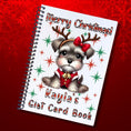 Load image into Gallery viewer, This image shows the 6 Page Personalized Christmas Gift Card Book with Stickers and PVC Cover - Christmas Dog.