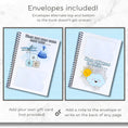 Load image into Gallery viewer, This image shows the placement of the envelopes in the Personalized Baby Gift Card Book with Stickers - Nautical Bear.
