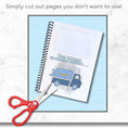 Load image into Gallery viewer, This image shows how you can cut out any pages you don't need in the Personalized Baby Gift Card Book with Stickers - Nautical Bear.