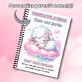 Load image into Gallery viewer, This image shows where the personalization is printed on the Personalized Baby Gift Card Book with Stickers - Lamb.