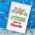 Load image into Gallery viewer, This image shows the Personalized Birthday 5"x7" Gift Card Book with Stickers and PVC Cover - Birthday Balloons