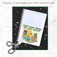 Load image into Gallery viewer, This image shows how you can cut out any of the pages you don't need in the Personalized Birthday 5"x7" Gift Card Book with Stickers and PVC Cover - Birthday Cake.