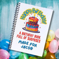 Load image into Gallery viewer, This image shows the Personalized Birthday 5"x7" Gift Card Book with Stickers and PVC Cover - Birthday Cake.