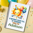 Load image into Gallery viewer, This image shows the Personalized Birthday Compact 5"x7" Gift Card Book with Stickers and PVC Cover - Sunny.
