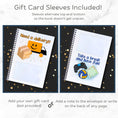 Load image into Gallery viewer, This image shows how the gift card sleeves/envelopes are staggered top to bottom in the Personalized Birthday Compact 5"x7" Gift Card Book with Stickers and PVC Cover - Birthday Cake.