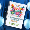 Load image into Gallery viewer, This image shows the Personalized Birthday Compact 5"x7" Gift Card Book with Stickers and PVC Cover - Happy Birthday.