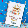 Load image into Gallery viewer, This image shows the Personalized Birthday Compact 5"x7" Gift Card Book with Stickers and PVC Cover - Birthday Cake.