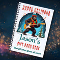 Load image into Gallery viewer, This image shows the Personalized Christmas 12 Month Gift Card Book with Stickers and PVC Cover - Gorilla Playing Guitar.