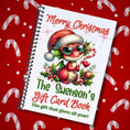 Load image into Gallery viewer, This image shows the Personalized Christmas 12 Month Gift Card Book with Stickers and PVC Cover - Cute Dragon.