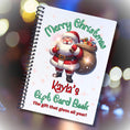 Load image into Gallery viewer, This image shows the Personalized Christmas 12 Month Gift Card Book with Stickers and PVC Cover - Santa Standing.