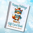 Load image into Gallery viewer, This image shows the Personalized Christmas 12 Month Gift Card Book with Stickers and PVC Cover - Fox with Snowflake.