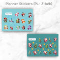 Load image into Gallery viewer, This image shows the two matte sticker sheets included in the Personalized Christmas Gift Card Book with Stickers and PVC Cover - Christmas Santa.