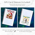 Load image into Gallery viewer, This image shows how the gift card envelopes alternate between pages in the Personalized Christmas Gift Card Book with Stickers and PVC Cover - Pirate.