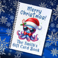 Load image into Gallery viewer, This image shows the Personalized Christmas Gift Card Book with Stickers and PVC Cover - Octopus