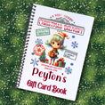 Load image into Gallery viewer, This image shows the Personalized Christmas Gift Card Book with Stickers and PVC Cover - Female Elf.