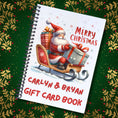 Load image into Gallery viewer, This image shows the Personalized Christmas Gift Card Book with Stickers and PVC Cover - Santa Sleigh Package.