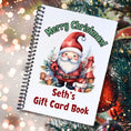 Load image into Gallery viewer, This image shows the cover of the Personalized Christmas Gift Card Book with Stickers and PVC Cover - Santa.